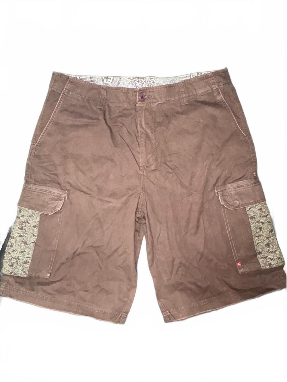 Quiksilver Men’s Size 40 Brown Cargo Shorts Y2K Baggy Skater Surf